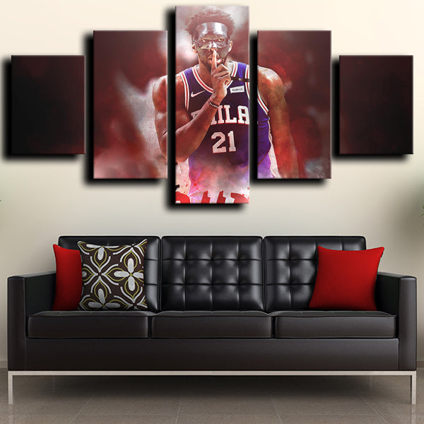 76Ers Center Forward The Process Joel Embiid Canvas Wall Art