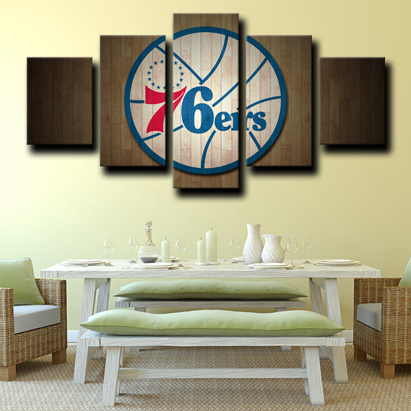 76Ers Logo Emblem Canvas Wall Art