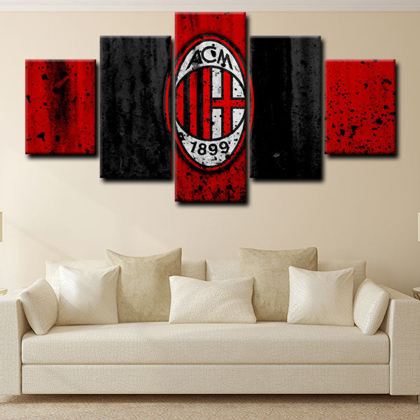 Ac Milan Badge Logo Canvas Wall Art