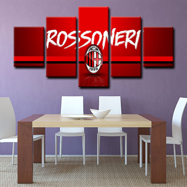 Ac Milan Emblem Rossoneri Canvas Wall Art