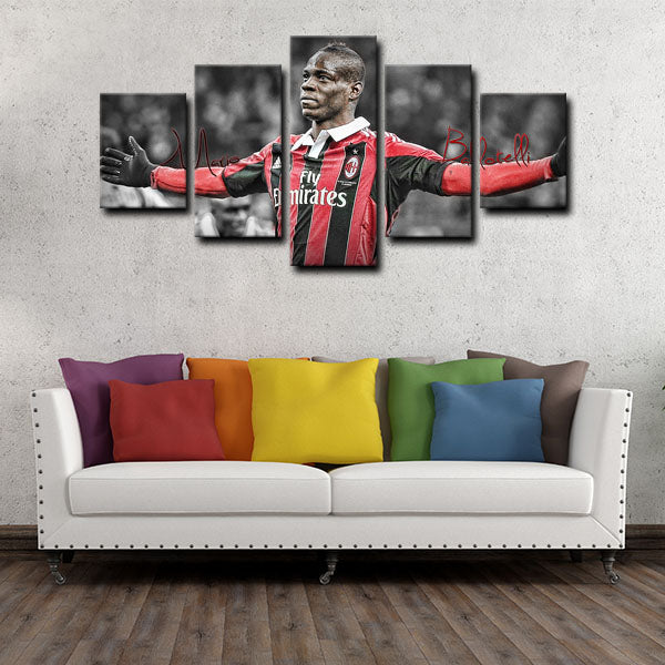 Ac Milan Forward Balotelli Canvas Wall Art