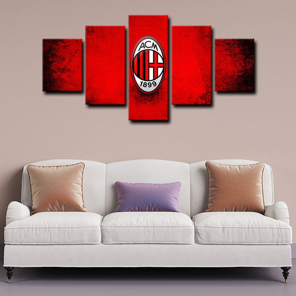 Ac Milan Logo Canvas Wall Art