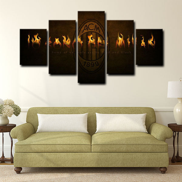 Ac Milan Logo Canvas Wall Art