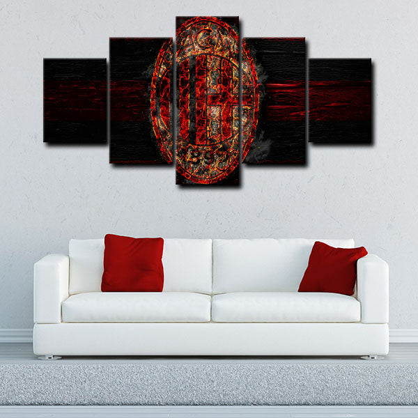 Ac Milan Logo Canvas Wall Art