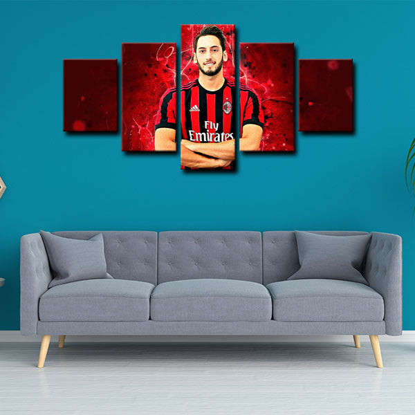 Ac Milan Midfielder Hakan Çalhanoğlu Canvas Wall Art