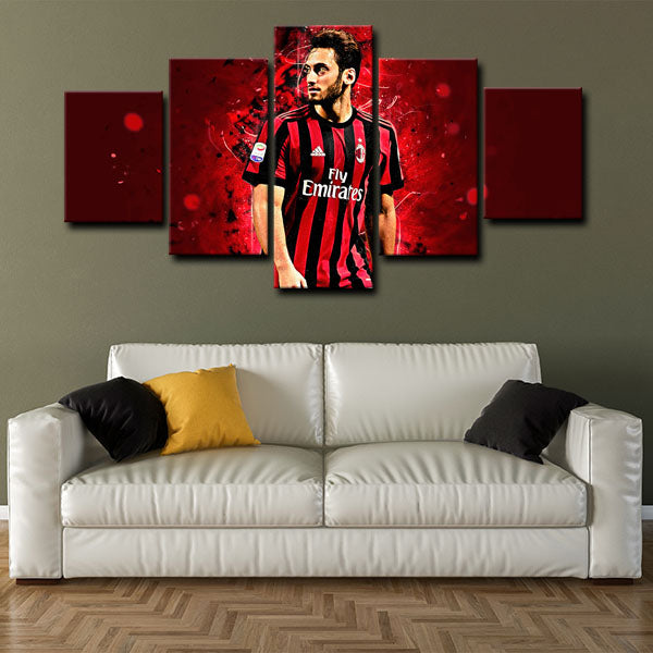 Ac Milan Midfielder Çalhanoğlu Canvas Wall Art