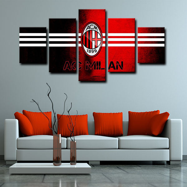 Ac Milan Rossoneri Canvas Wall Art