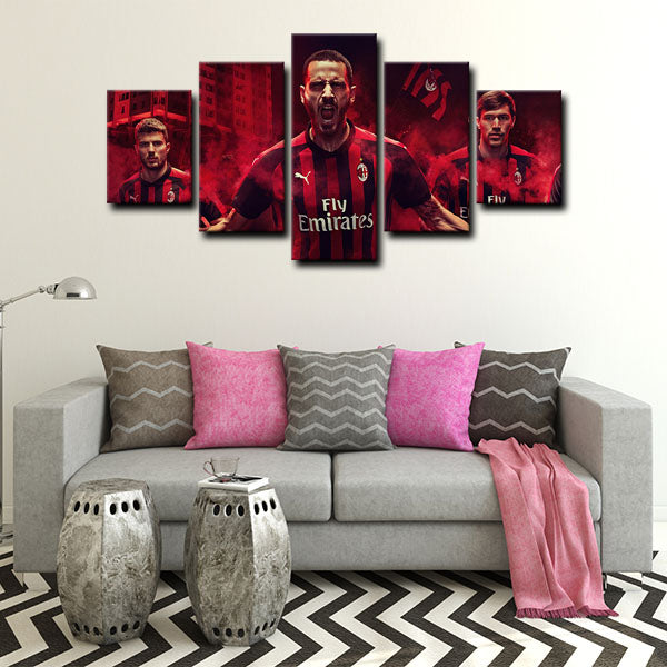 Ac Milan Rossoneri Canvas Wall Art