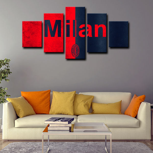Ac Milan Team Emblem Canvas Wall Art