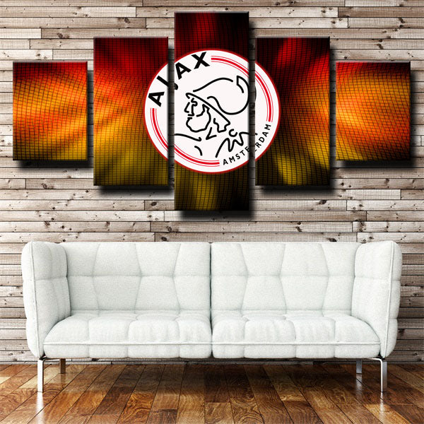 Ajax Amsterdam Dynamic Orange Emblem Canvas Wall Art
