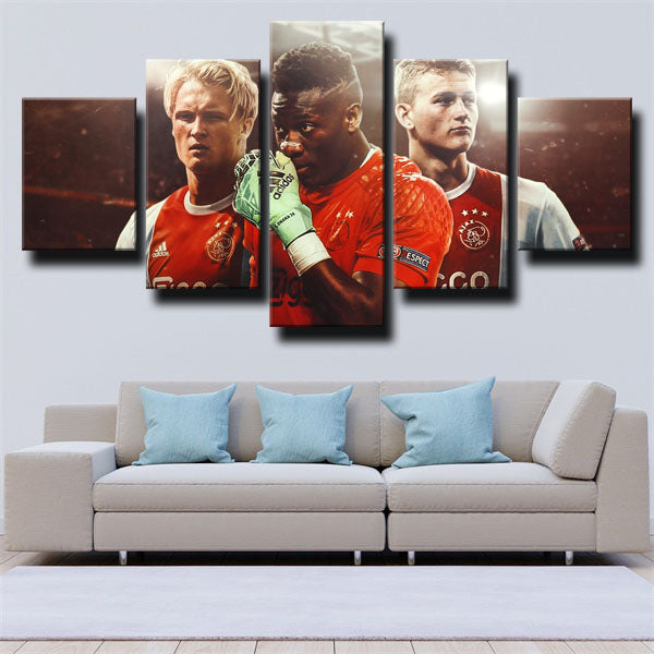 Ajax Amsterdam Two Members Emblem Canvas Wall Art