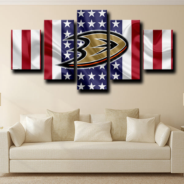 Anaheim Ducks Logo Badge Canvas Wall Art