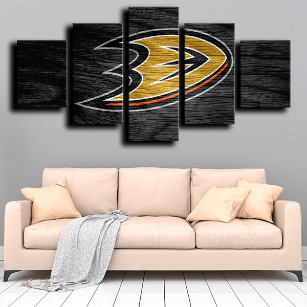 Anaheim Ducks Logo Dark Canvas Wall Art