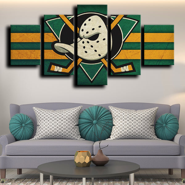 Anaheim Ducks Logo Emblem Canvas Wall Art