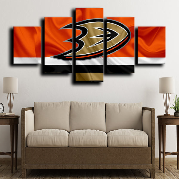 Anaheim Ducks Logo Emblem Canvas Wall Art