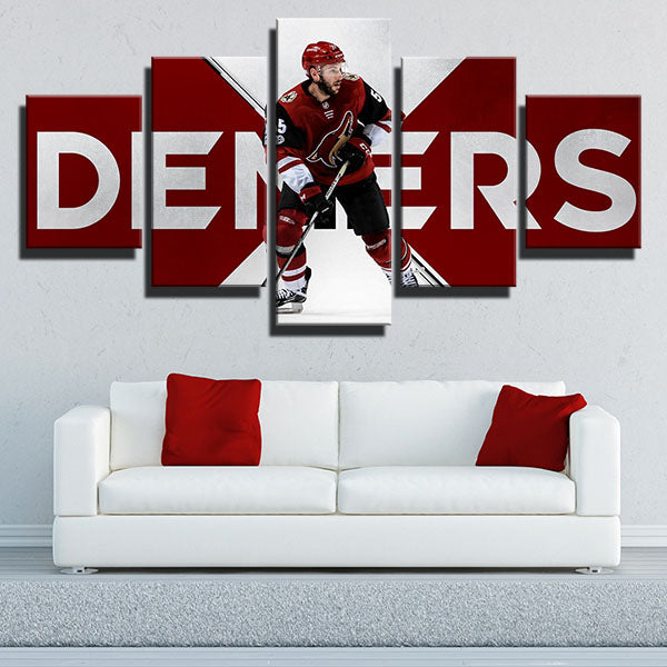 Arizona Coyotes Defence Jason Demers Red And White Canvas Wall Art