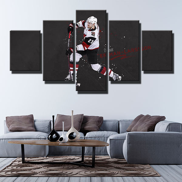 Arizona Coyotes Defence Oliver Ekman-Larsson Black Canvas Wall Art