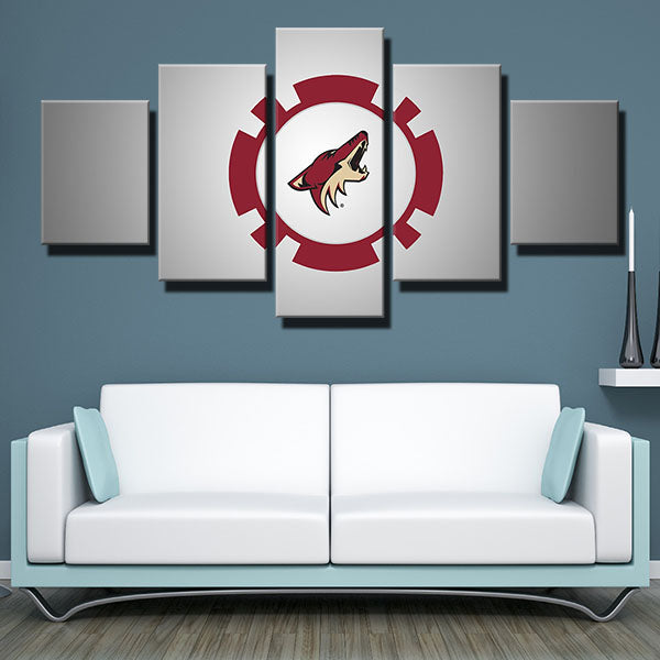 Arizona Coyotes Grey-White Gradient Emblem Canvas Wall Art