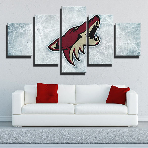 Arizona Coyotes Ice Surface Emblem Canvas Wall Art