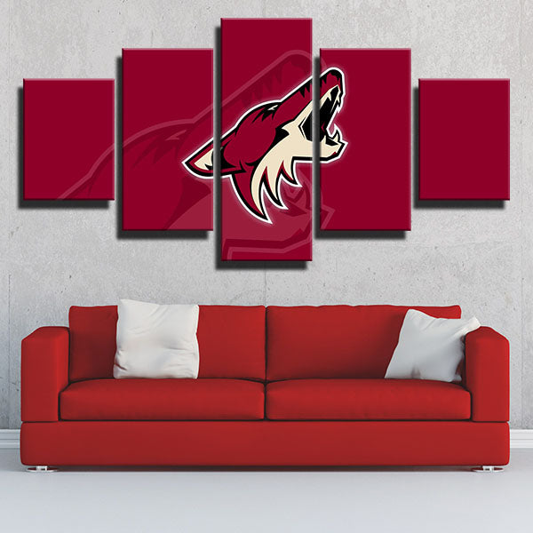 Arizona Coyotes Red Fold Up Emblem Canvas Wall Art