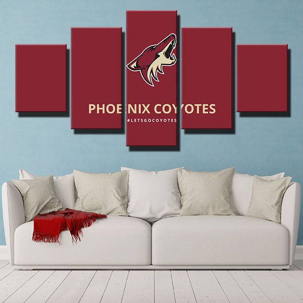 Arizona Coyotes Red Simple Emblem Canvas Wall Art