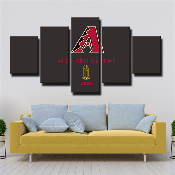 Arizona Diamondbacks Black Symbol Canvas Wall Art