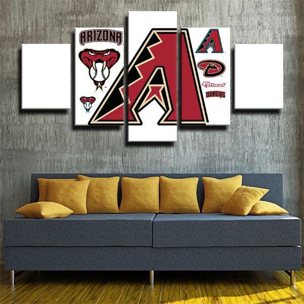 Arizona Diamondbacks Logo White Canvas Wall Art