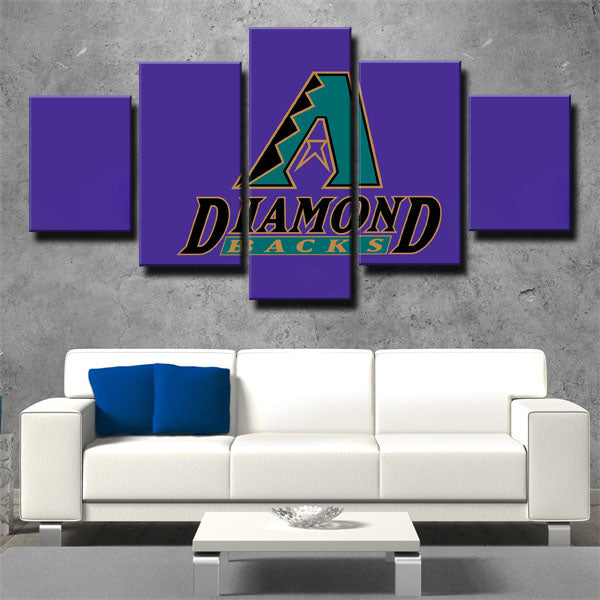Arizona Diamondbacks Purple Emblem Canvas Wall Art