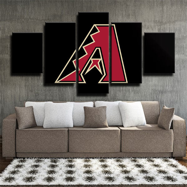 Arizona Diamondbacks Red Symbol On Black Background Canvas Wall Art