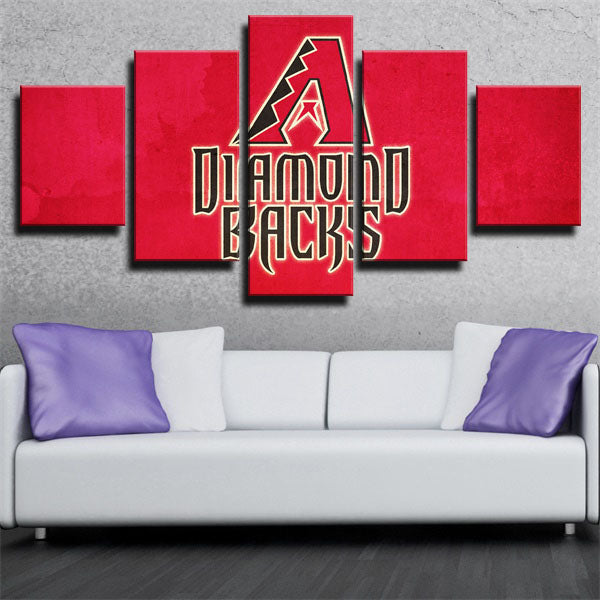 Arizona Diamondbacks Team Badge Red Canvas Wall Art