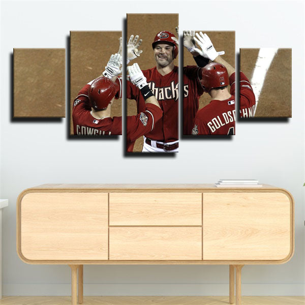 Arizona Diamondbacks Three Players Canvas Wall Art