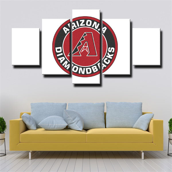Arizona Diamondbacks White Badge Canvas Wall Art