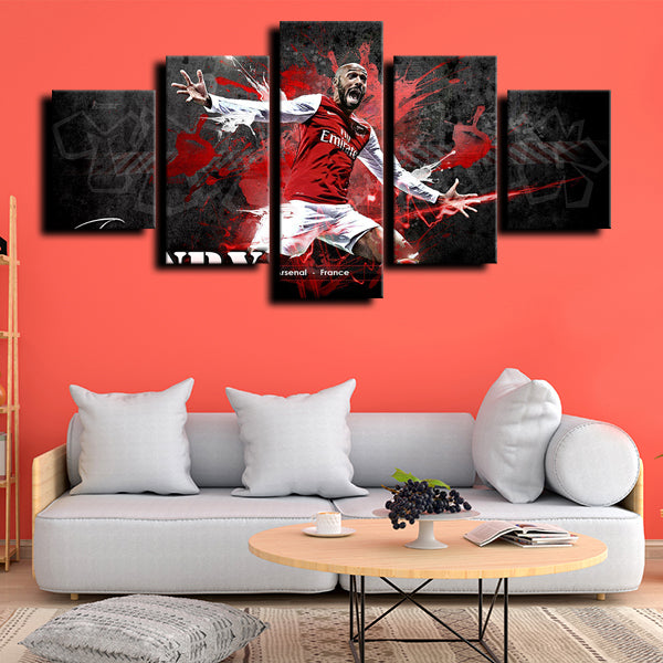Arsenal Fc Forward Titi Thierry Henry Canvas Wall Art