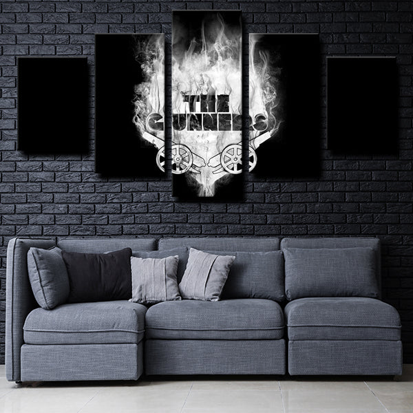 Arsenal Fc Logo Crest Black White Canvas Wall Art