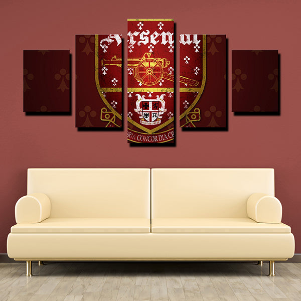 Arsenal Fc Logo Crest Red Canvas Wall Art