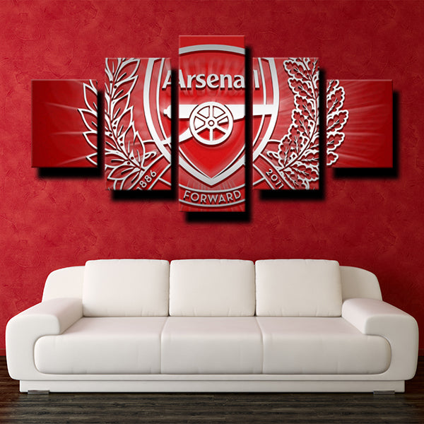 Arsenal Fc Logo Crest Red White Canvas Wall Art