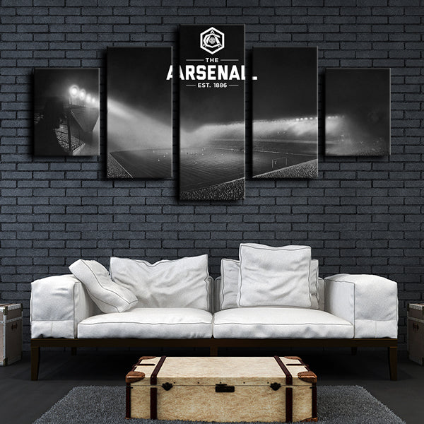 Arsenal Fc Stadium Black White Canvas Wall Art