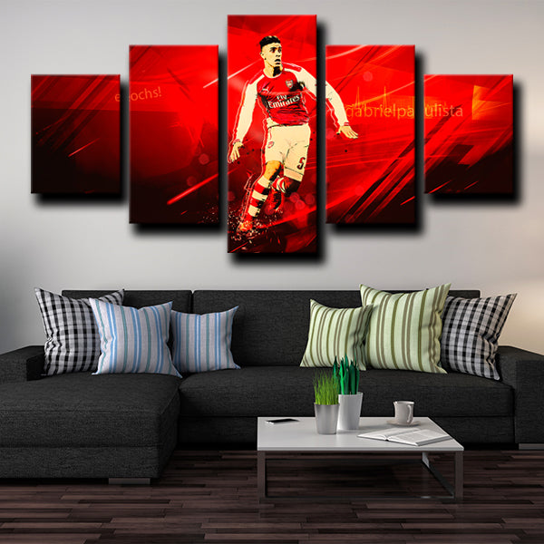 Arsenal Football Club Centre Back The Yellow Submarine Gabriel Paulista Canvas Wall Art