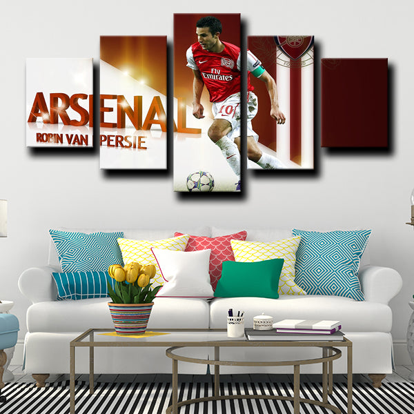 Arsenal Football Club Forward Flying Dutchman Robin Van Persie Canvas Wall Art