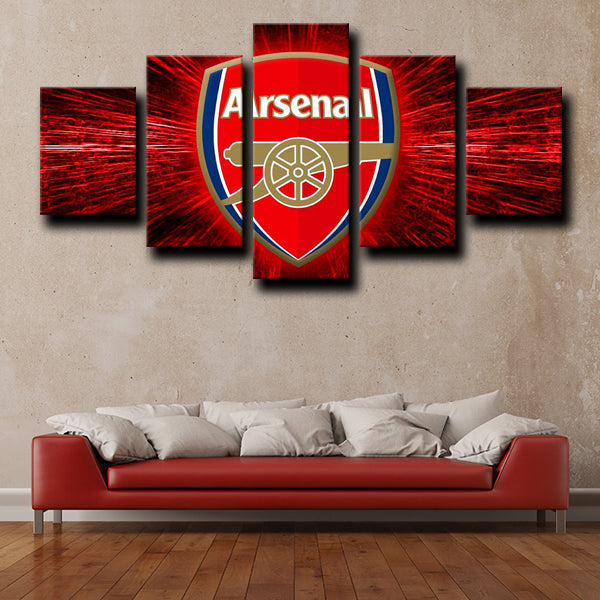 Arsenal Football Club Logo Crest Red Canvas Wall Art