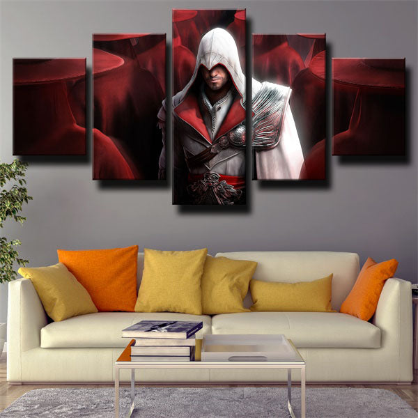 Assassin’S Creed Brotherhood Ezio Auditore Among Red Canvas Wall Art