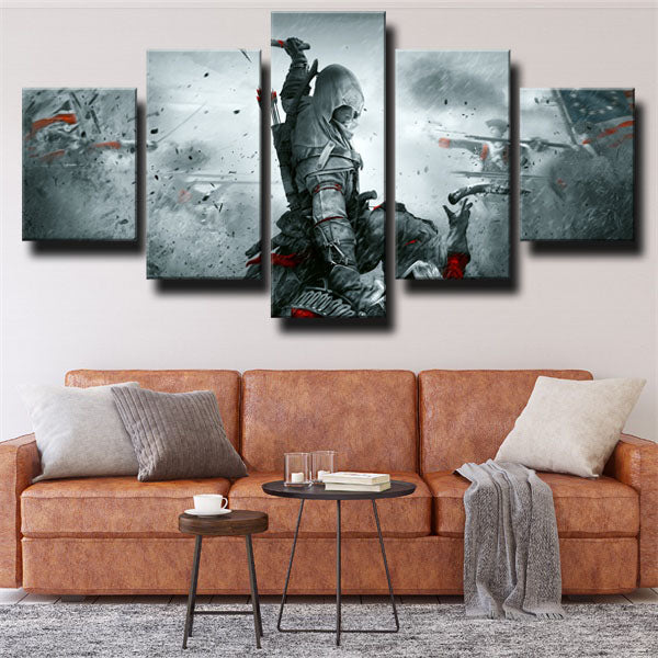 Assassin’S Creed Iii Assassin Connor Kenway In Fight Canvas Wall Art