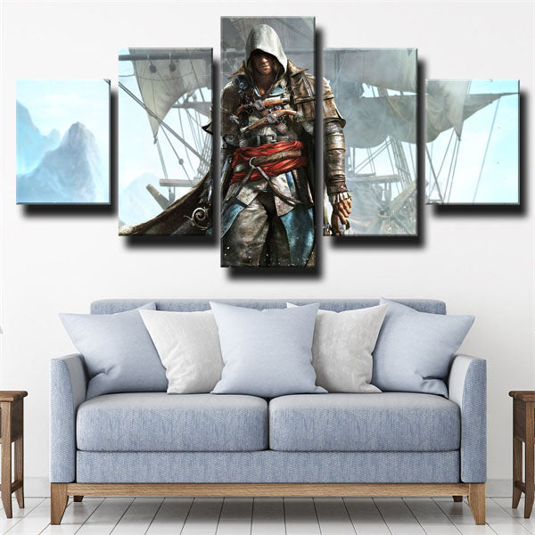 Assassin’S Creed Iv Black Flag Assassin Edward Kenway Boat Canvas Wall Art