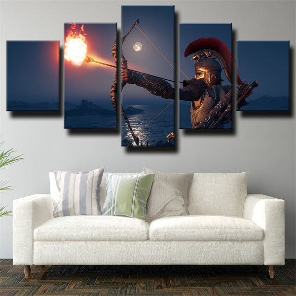 Assassin’S Creed Odyssey Alexios Shooting Fire Canvas Wall Art