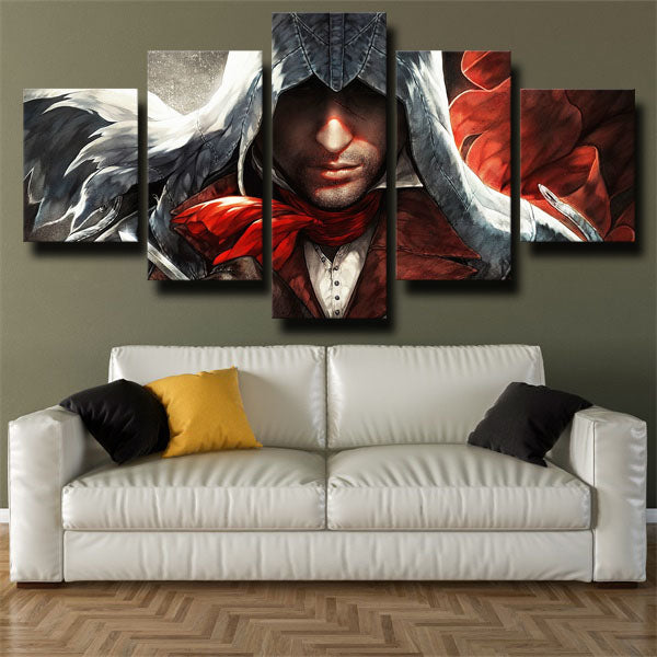 Assassin’S Creed Unity Assassin Arno Dorian Face Canvas Wall Art