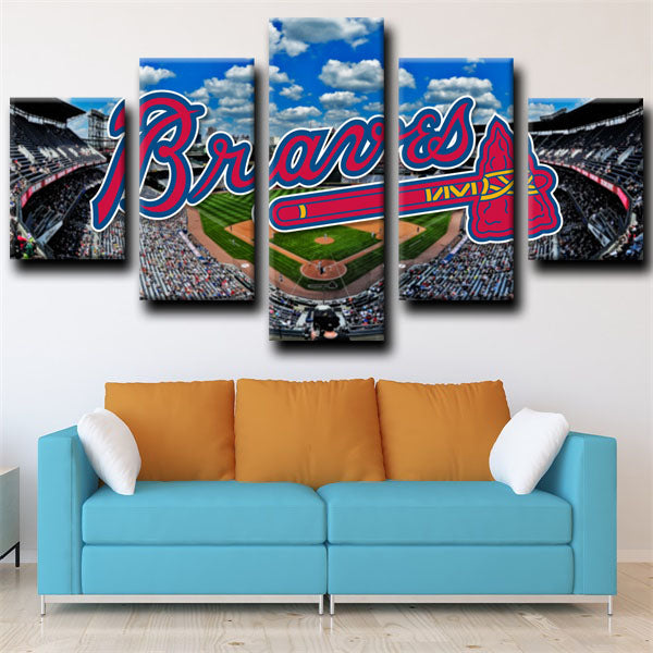 Atlanta Braves Ballpark Logo Canvas Wall Art