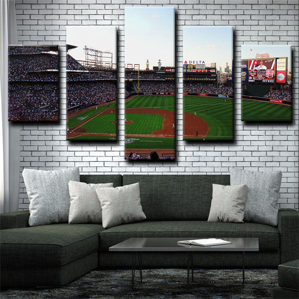 Atlanta Braves Baseball Field Badge Canvas Wall Art