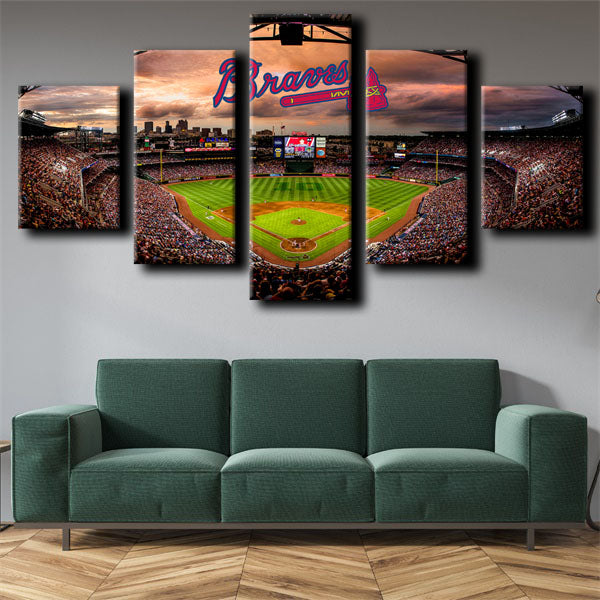 Atlanta Braves Baseball Park Badge Canvas Wall Art