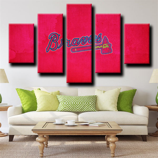 Atlanta Braves Big Red Logo Canvas Wall Art