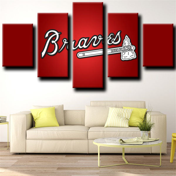 Atlanta Braves Bright Red Logo Canvas Wall Art
